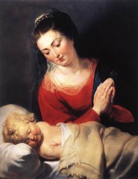 Peter Paul Rubens : Virgin in Adoration before the Christ Child